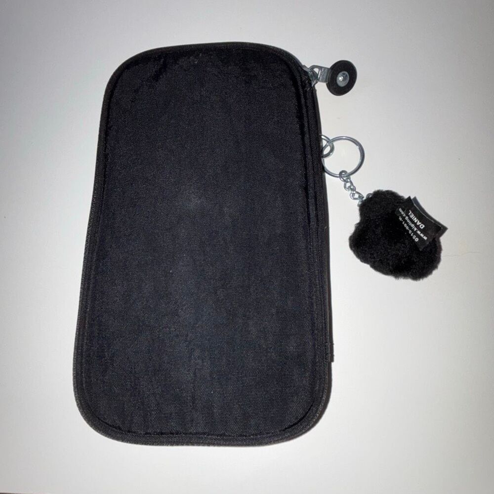NEW Kipling Make Up/Cosmetic brush holder case +monkey pencil black nylon travel - Picture 2 of 6